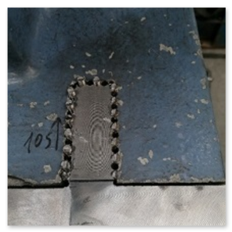 Gerissener Befestigungsflansch